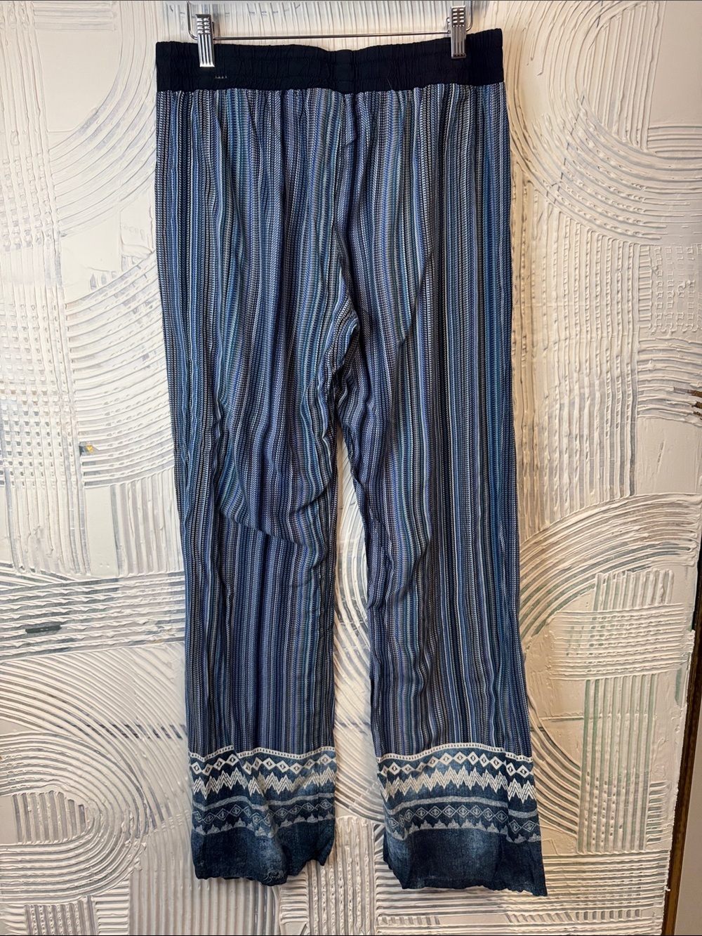 BeBop Blue Striped Track Pants with Patterned Hem. 0672 - Picture 3 of 5